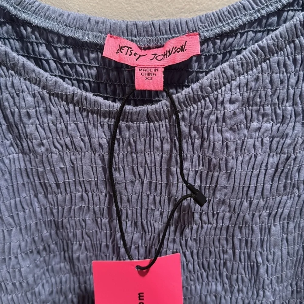 NWT Betsey Johnson Blue Eyelet Casual Dress Junior XS